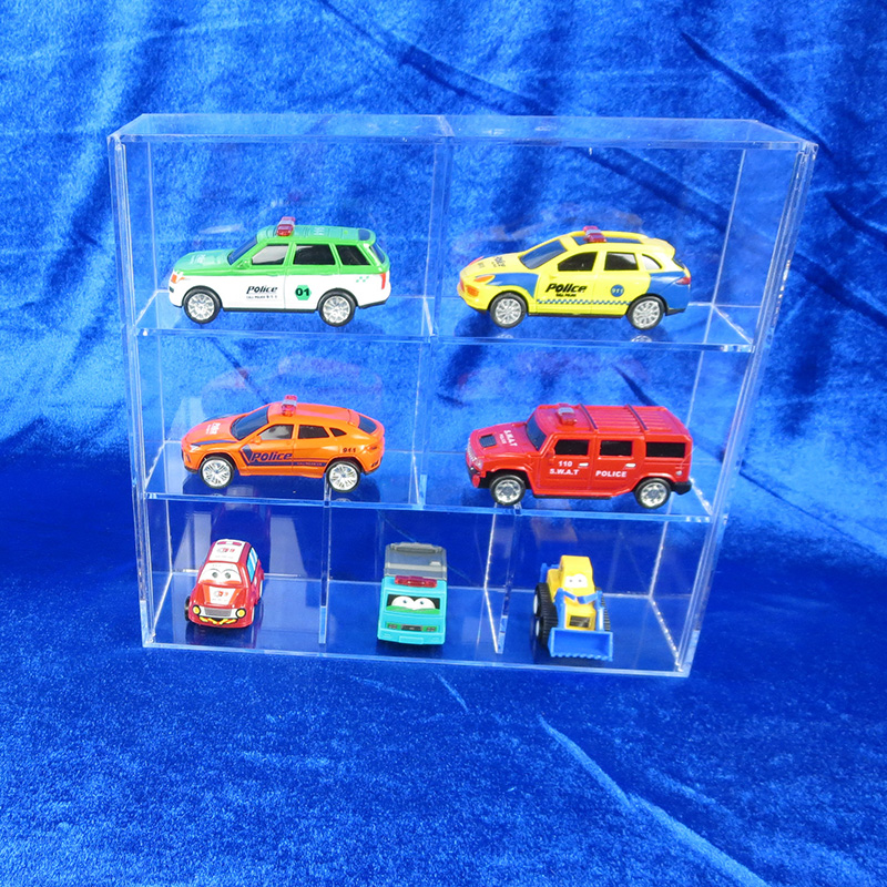 Custom clear acrylic 7 compartment dispay shelf 6149