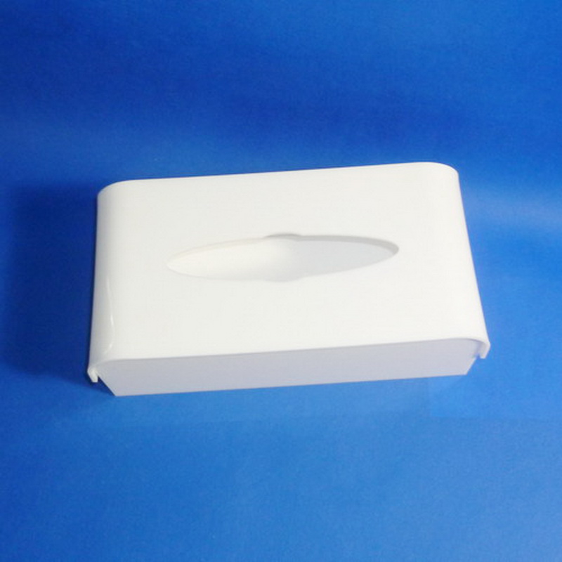 Custom white acrylic tissue box holder 6169