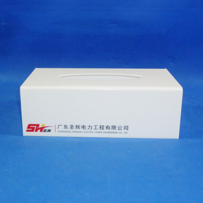 Rectangular acrylic tissue box, bath paper cover, Restaurant white tissue holder 6173